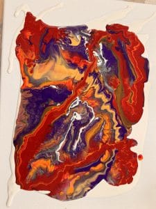 Close up of Acrylic Pouring